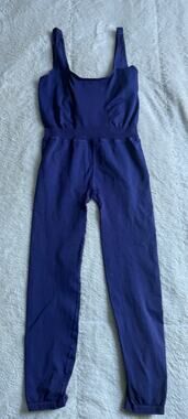 Free People FP Movement Good Karma Jumpsuit Romper Purple M/L Yoga Pilates Gym